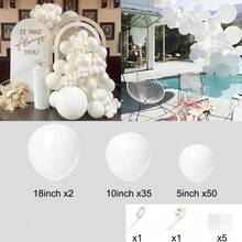 87件套白色气球拱门套装，不同尺寸18、10、5英寸气球套装，适用于生日派对、婚礼周年纪念、圣诞节、万圣节、婴儿派对装饰。 - 彩色 - 查看 14