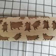 Rodillo de Madera para Repujado, Horneado de Galletas, Fideos, Biscuit, Fondant, Rodillo de Masa para Pastel - 39 cm de profundidad - Ver 7