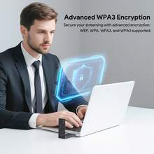 Wi-Fi 7 BE6500 三频 USB 3.0 无线网卡，适用于台式电脑 | 最高速度 6452Mbps | 支持 6GHz、5GHz、2.4GHz 频段 | 全向天线 | 兼容 Windows 10/11（64 位） - 黑色 - 查看 5