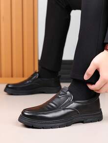 Zapatos formales de vestir para hombres, zapatos de cuero formales de alta calidad para caballero, zapatos de fiesta estilo británico, zapatos de cuero casuales cómodos para Navidad, fiesta de cumpleaños - Negro - Ver 7