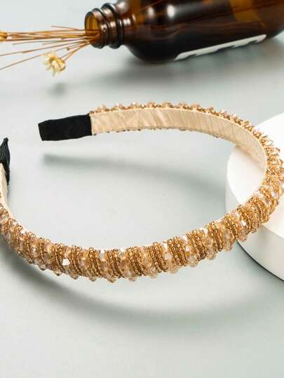 1pc Thin Grid Crystal Korean Style Hair Hoop Accessory Beauty Home Hair Accessories