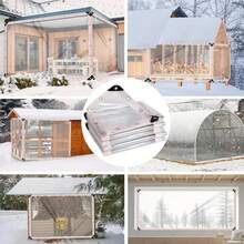 1pc Waterproof Tarpaulin Cloth, Thick Transparent Plastic Film, Greenhouse Membrane, PE Sheeting, Outdoor Dust-Proof And Insulation - A - View 2