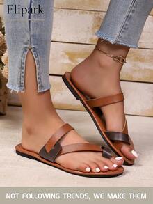 Flipark Flash ! Women's Brown Sports Sandals | Contrast Strap Faux Leather Slides, Anti-Slip & Breathable, Limited Stock - Brown - View 4