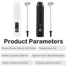 Rechargeable Handheld Milk Frother, 3-Speed Adjustable Electric Milk Frother, Handheld Drink Mixer, Milk Frother Wand, Suitable For Protein Powder & Beverages - Multicolor - View 6