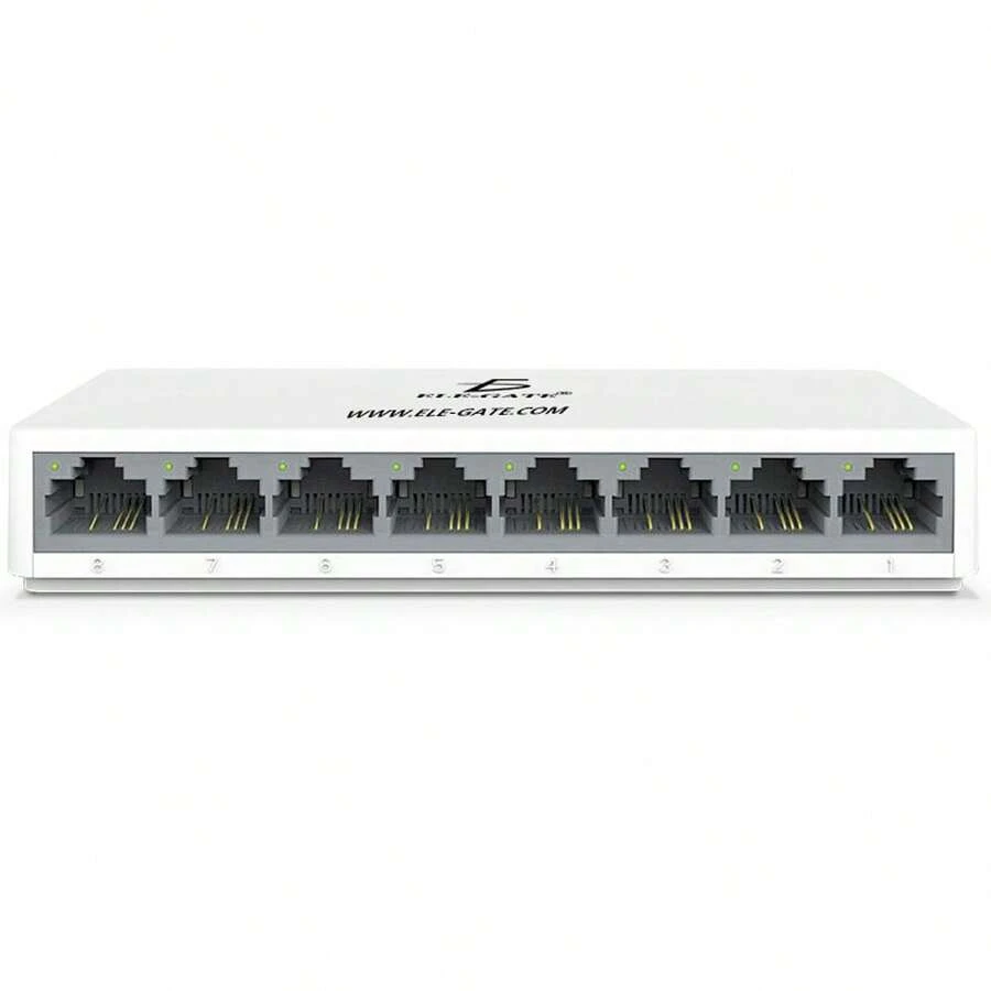 Fast Ethernet Network Switch 8 Ports 100 Mbps - White 2 - View 1