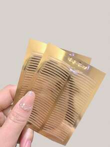 2pcs Hanbelle Genuine Double Eyelid Tape Glue, Super Sticky Waterproof Rose Gold Base Olive Shape Mixed Crescent Moon - White - View 8