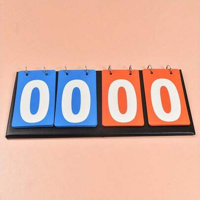 Marcador de 4 dígitos, tablero de puntuación de árbitro adecuado para partidos de fútbol, tenis de mesa, voleibol, billar y baloncesto. Características: gran pantalla de dígitos del 00 al 99, diseño suave de página de volteo