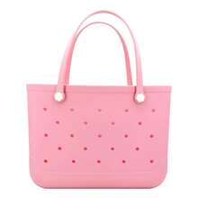 Mangoxel Large Rubber Beach Bag, Waterproof Travel Tote Bag For Women Outdoor Beach Tote Washable Big Bag Open Handbag - 粉色 - 查看 4