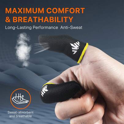 舒适透气的指套，内置铁盒 - 防滑防汗触屏手套，适用于所有手机和平板电脑 - 提升游戏精准度