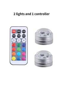 Luz LED sumergible mini con control remoto, vela de té pequeña sumergible, luz decorativa a prueba de agua RGB multicolor sin llama, a batería, para decoración de florero, piscina, estanque - Multicolor - Ver 13