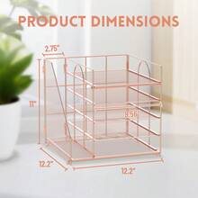 5-Tier Desk Organizer With File Holder, Letter Tray Paper Organizer - RG - View 2