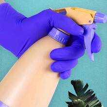 50/100pcs Purple Nitrile Gloves, Disposable Nitrile Gloves, Household Nitrile Gloves, Suitable For Kitchen Dishwashing, Bathroom Cleaning, Waterproof And Anti-Slip, Kitchen Cleaning, Household Cleaning, Holiday Gift - Dark Purple - View 5