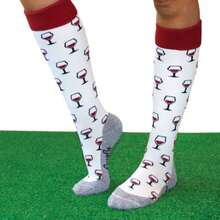 Hingly - Knee High Hockey Socks With Funky Fun Patterns | Adult Sizes - Stars - View 4