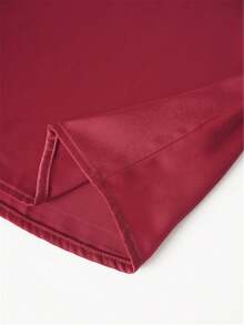 Áo kiểu nữ không tay cổ chữ V bằng vải satin trơn, kiểu dáng tối giản thanh lịch, thích hợp cho buổi tối trang trọng, thiết kế bất đối xứng/không đối xứng, thích hợp cho mùa hè. - Đỏ - Xem 8