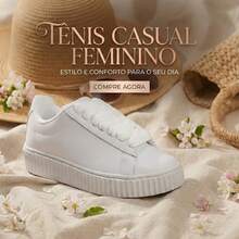 Kit 2 Pares de Tênis Feminino Casual Versátil Confortável e Elegante Para Qualquer Ocasião - Preto + Branco - Visão 5