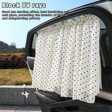 1件全新汽车遮阳帘，汽车窗帘，吸盘式网布，汽车内饰遮阳帘，侧窗遮阳帘，隐私帘 - 雙層 - 查看 5