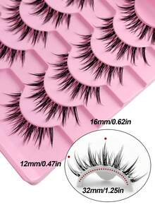 Rikuaild 6 Pairs Cartoon Style Transparent False Eyelashes, Natural Criss-Cross Delicate Design, Suitable For Daily, Party, Valentine's Day Makeup, False Eyelashes - Spiky Manga Lashes - View 5