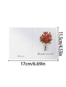 8件套全新花卉贺卡及信封套装，包含8个信封、8张贺卡（附8张封口贴纸）。适用于表达对母亲的感激之情，以及情人节、圣诞节、生日、折叠留言卡、个性化感谢卡和派对邀请函等场合。 - 彩色 - 查看 4