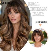 Women's Invisible PU Tape Hair Extensions - Straight Hair, Suitable For Various Hair Types, Medium Brown Highlight Strawberry Blonde, Seamless Natural Look, Volume Increase, Long-Lasting Tape-In Hair Extensions - S4/27/4 - View 6