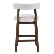 MERAX 26.77" Seat Height, Modern Rubber Wood & Fabric Counter Stool - Black/Beige, 300lb Capacity, Easy Assembly For Kitchen, Bar & Lounge, Set Of 2,Walnut - Walnut - View 6