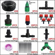 5/10/15/20/25 DIY Garden Drip Irrigation Hose Design, Gardening Drip Irrigation System, Red Double-Outlet Drippers Watering Micro Sprinklers Set, DIY Flower Pots Auto Adjustable Watering Garden Tools - One Size - View 8