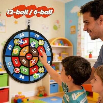 数字计分飞镖游戏套装，内含12支/6支飞镖，适合室内外活动、家庭聚会游戏，是理想的生日和节日礼物。