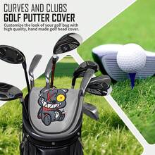 1 pieza Funda para cabeza de putter de golf DF3 - Estilo oso con monóculo - Estuche resistente de PU con forro esponjoso y diseño de dibujos animados lindos (compatible con el modelo de putter DF3) - Multicolor - Ver 5