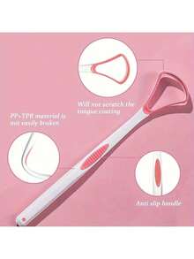 Bộ 3 dụng cụ làm sạch lưỡi, được thiết kế để loại bỏ hiệu quả vi khuẩn, cặn thức ăn và các chất gây mùi hôi trên bề mặt lưỡi. Như hình ảnh so sánh cho thấy, nó có thể biến một chiếc lưỡi bẩn thành một chiếc lưỡi sạch sẽ và khỏe mạnh. - A - Xem 6
