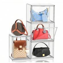 1/2/3pcs Transparent Magnetic Front-Open Shoe Storage Boxes, Thick PET Material, Dustproof & Moisture-Proof, Stackable, Suitable For Wardrobe, Hallway, Bedroom To Store Sneakers, High Heels, Boots, Bags, Large Capacity, Stable, Modern & Practical Storage Organizer - Clear - View 7