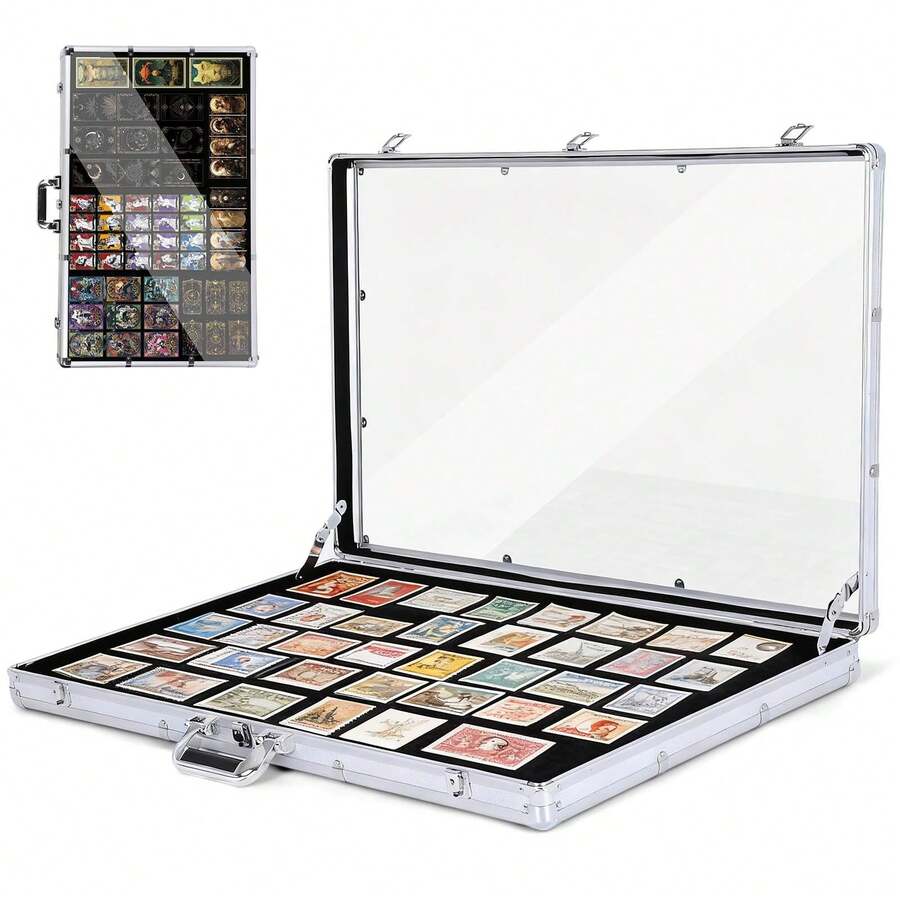 GCCSJ Display Case,Card Display Case For Shows, 34 In X 22 In Large Aluminum Cards Display Case, Portable Card Display Case With Anti Theft Lock For Sports Cards, TCG, Jewelry Exhibition - 1PC - View 1