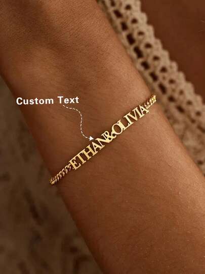 1 pieza Pulsera personalizada con nombre de pareja, regalo del Día de San Valentín, joyería transformable de acero inoxidable ajustable, pulsera de promesa única para él y ella, regalo creativo de vuelta a la escuela/invierno, regalo del Día de San Valentín para la pareja