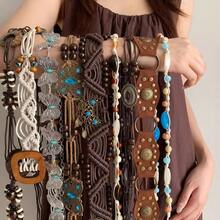 1 chiếc thắt lưng tua rua nhiều lớp phong cách cao bồi miền Tây Bohemian - Phong cách Mỹ Y2K sang trọng cổ điển, được trang trí bằng hạt ngọc lam và tua rua đính hạt, phụ kiện eo thời trang, mộng mơ đậm chất đồng quê, phù hợp cho các lễ hội âm nhạc, kỳ nghỉ, bãi biển và trang phục thường ngày. - Nhiều màu - Xem 1