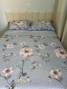 Double-Sided Ultrasonic Boutis Quilt Set (3 Pieces) With Pillowcase - Santorini - View 3