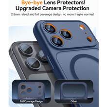 Magnetic For IPhone 17 Pro Max Case(6.9"), Upgraded [Full Camera Protection] [Compatible With Magsafe] [Translucent Matte] Shockproof Protective Phone Case, Orange - Deep Blue - View 3