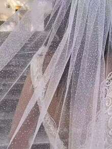 1件闪亮金箔单层新娘头纱，梦幻星空雪纺头纱发饰，可爱闪亮简约设计，DIY新娘头纱发饰，高端仙女公主风头饰，柔软长款教堂式头纱新娘头饰，适合派对、摄影、晚会、华尔兹、仙女装扮、教堂婚礼、短途旅行、浪漫清新等场合。情人节、派对、婚礼的完美配饰。 - 彩色 - 查看 5