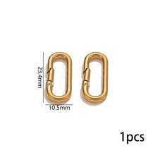 1个18K镀金304不锈钢弹簧扣环，心形/竹节形/圆形O型环连接器，适用于DIY项链手链首饰制作 - 卡扣 - 查看 17