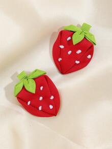 2pcs Teen Strawberry Hair Clips - Multicolor - View 6