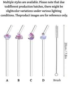 1/2支装可重复使用手工玻璃吸管 | 梦幻天鹅/月亮/云朵闪光装饰 | 适用于冷饮/奶茶/咖啡/果汁/冰沙 | 节日/派对/520/婚礼/返校/斋月礼物 | 家庭聚会/咖啡馆/酒吧/户外旅行/海滩/办公室/主题餐厅 | 送给女朋友/男朋友/父母/朋友/品质爱好者 | 高品质手工玻璃 | 趣味饮品配件 | 节日必备 | 派对装饰 | 精致厨房小工具 | 高级饮品搭配工具 - 無色 - 查看 5