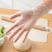 100 Disposable Transparent Plastic Gloves, Multifunctional And Convenient To Use, Comfortable And Snug, Suitable For Kitchen Preparation, Cooking, Baking And Food Processing - 100Pcs/M - View 1