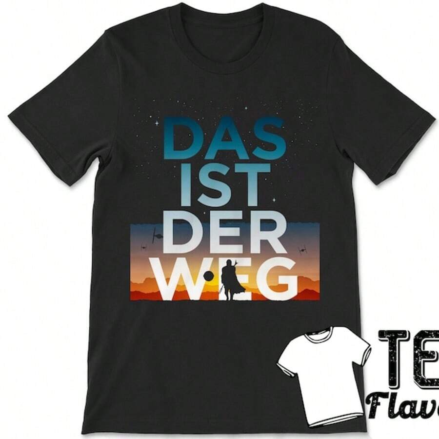 The Mandalorian German DisneyStarWars T.V Show Tee _ T-Shirt - 黑色 - 查看 1