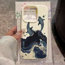 1pc Retro Wave, Sea Turtle, Sea Star Pattern TPU Phone Case Compatible With Applnmi Phones - Style 11 (1 Piece) - View 1