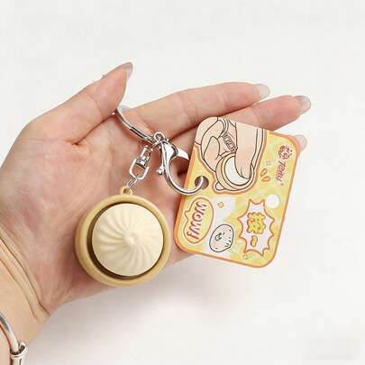 2026 New Chinese Style Realistic Mini Steamed Bun Keychain, Cute Stress Relief Tea Egg Pendant, Wholesale Creative Office Gift, Suitable For Friends, Holidays, Birthdays, Collections