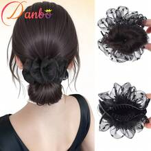 1 pieza Clip para moño de mujer con cabello sintético, lazo con volantes y textura esponjosa, realzador de moño multifuncional adecuado para uso diario y ocasiones especiales - Multicolor - Ver 11