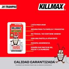 Killmax Trampas De Pegamento Para CUCARACHAS E Insectos Rastreros, NoóXica, Pastilla Atrayente, Efectivas, FáCiles De Usar. - 5 Piezas - Ver 4