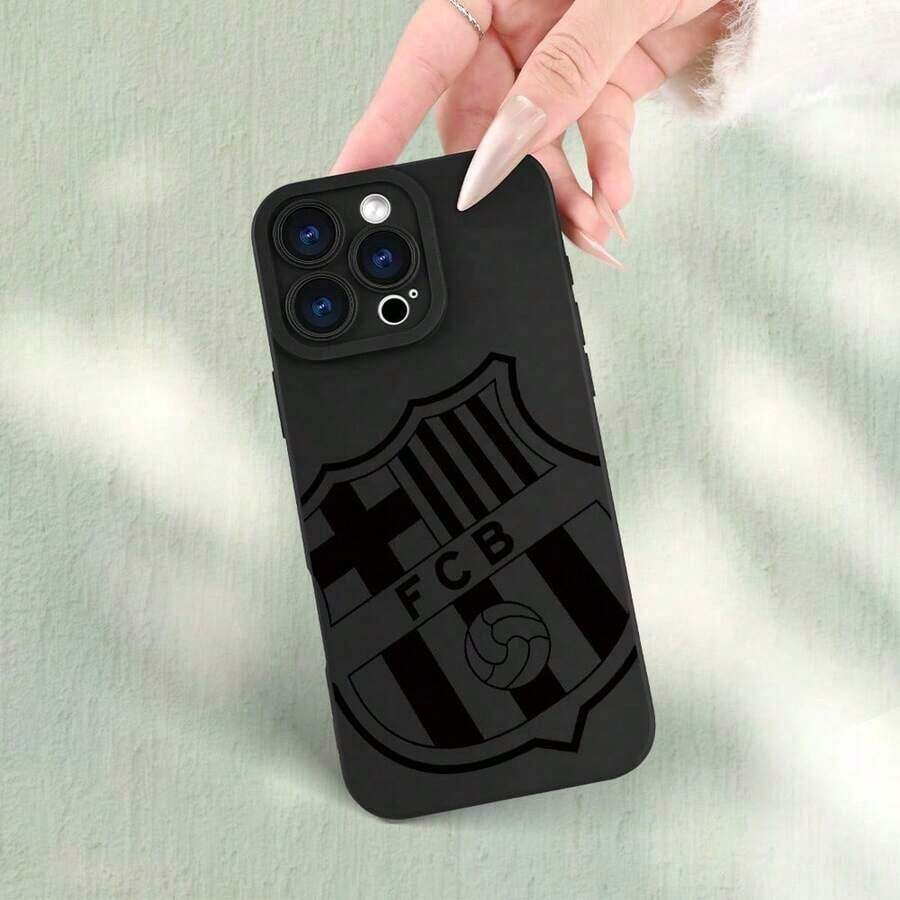 1pcBarcelona FCB Logo Phone Case, For 17 16 15 14 13 11 11 XS XR X 7 8 Plus Pro Max Soft Silicone Back Cover Camera Protection - 黑色 - 查看 1