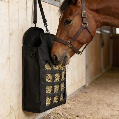 PSKOOK High Quality Oxford Cloth Slow Feeder Hay Bag For Horses, Goats, Sheep And Donkeys, With Front Hay Net Design, Easy To Fill And Hang, Large Opening