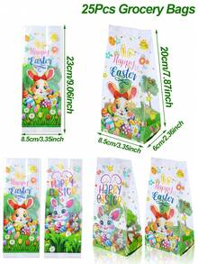100个复活节兔子烘焙袋、复活节兔子礼品袋、复活节派对糖果袋、春季派对饼干袋、零食袋、复活节装饰品、复活节甜点袋、复活节彩蛋礼品袋、复活节派对用品、家用坚果谷物袋、复活节商店杂货袋、复活节家庭聚会桌面装饰、复活节厨房包装用品、复活节房间装饰、复活节家居装饰、春季装饰、生日礼品袋、派对小礼物 - 復活節兔子 - 查看 11