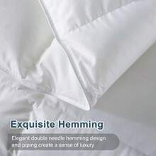Twin Comforter,Filled With Feather And Down, White Duvet Insert Luxurious Hotel Collection Bed Blanket Comforter 100 Cotton Shell Twin Size 64x88 Inch - WhiteTwin - View 5