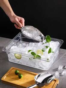 1个不锈钢加厚多功能冰勺，现代简约设计，适用于面粉、谷物、麦片、冰块等。 - 銀色 - 查看 2