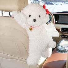 1pc Cartoon Car Plush Tissue Box, Car Seat Hanging Paper Box, Cute Teddy Dog, In Car Tissue Bag - Bell Puppy - View 13